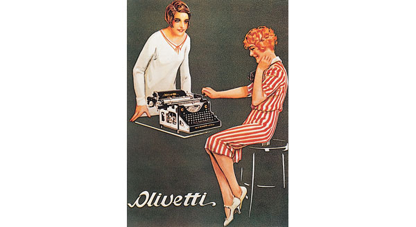 Reclame voor Olivetti-schrijfmachines uit de jaren ´20