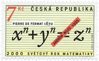 Briefmarke der Tschechischen Republik mit Formel von Andrew Wiles