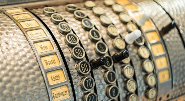 Detail van de National Cash Register