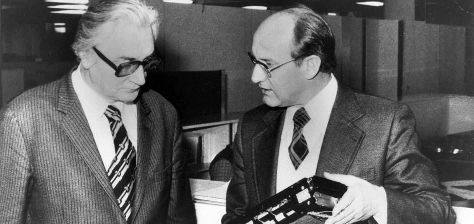 Konrad Zuse et Heinz Nixdorf, en 1985